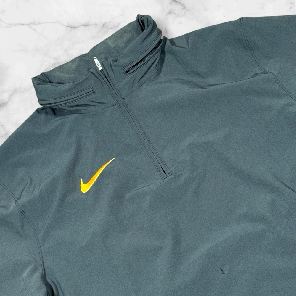 NWT Nike Men's Short Sleeve Woven Coach Jacket Black Size Medium Longhorn Yellow